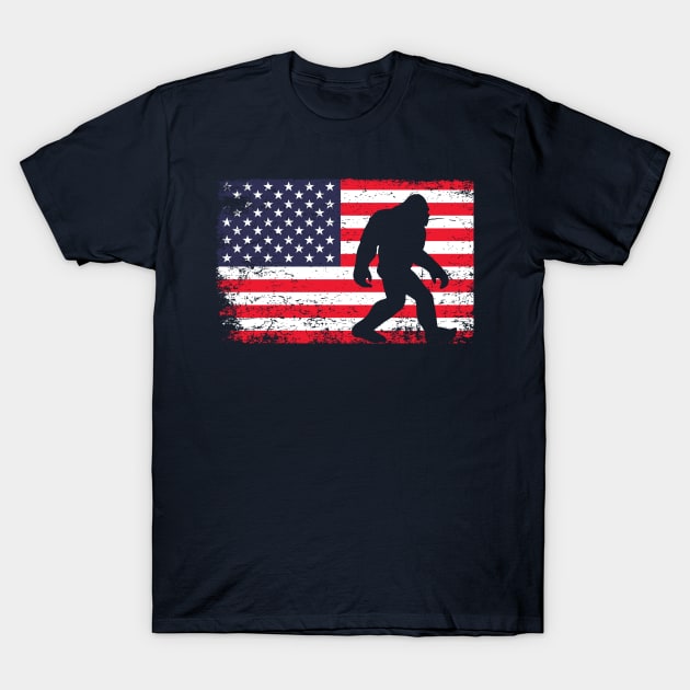 Bigfoot American Flag T-Shirt by AdultSh*t